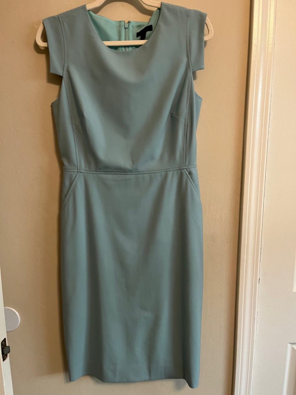 J.CREW | Pale Blue Resume Dress with POCKETS! size 6 style C9102